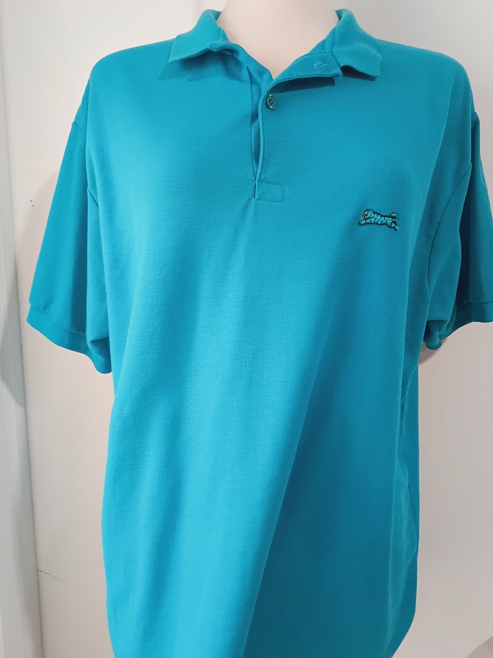 Vintage Le Tigre Bright Teal Golf Polo Shirt XL